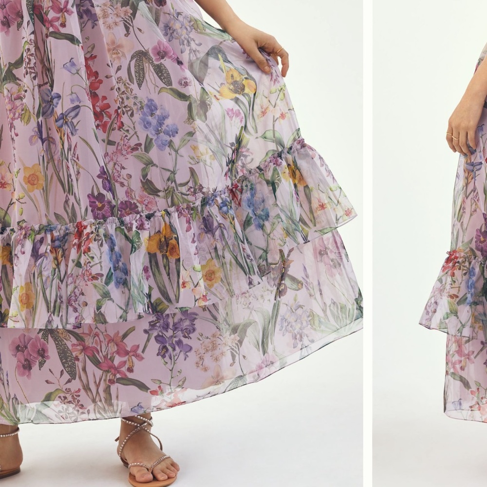 NWT Geisha Designs Ruffled Floral Skirt - Picture 4 of 8